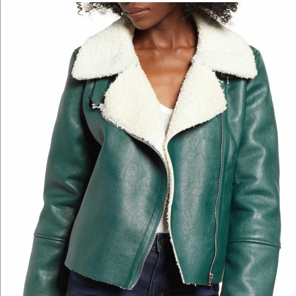 Moto jacket with faux shearling lining - Picture 1 of 2